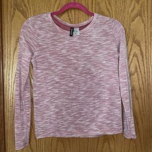 Red with white patterned long sleeve top